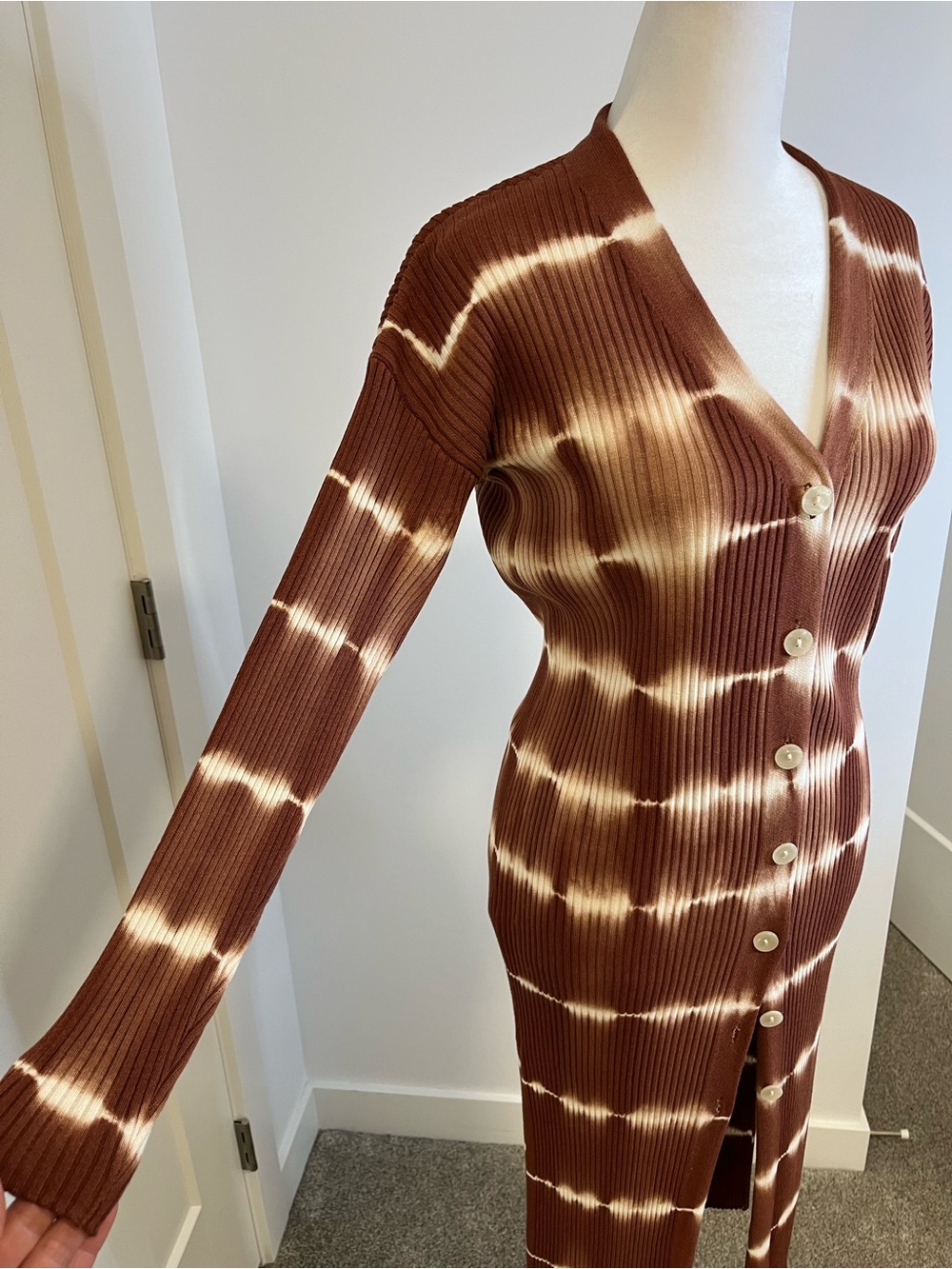 MNG Tie-Dye Ribbed Long Button-Front  Cardigan - FREE SHIPPING on Bundles $95+ - Picture 5 of 16